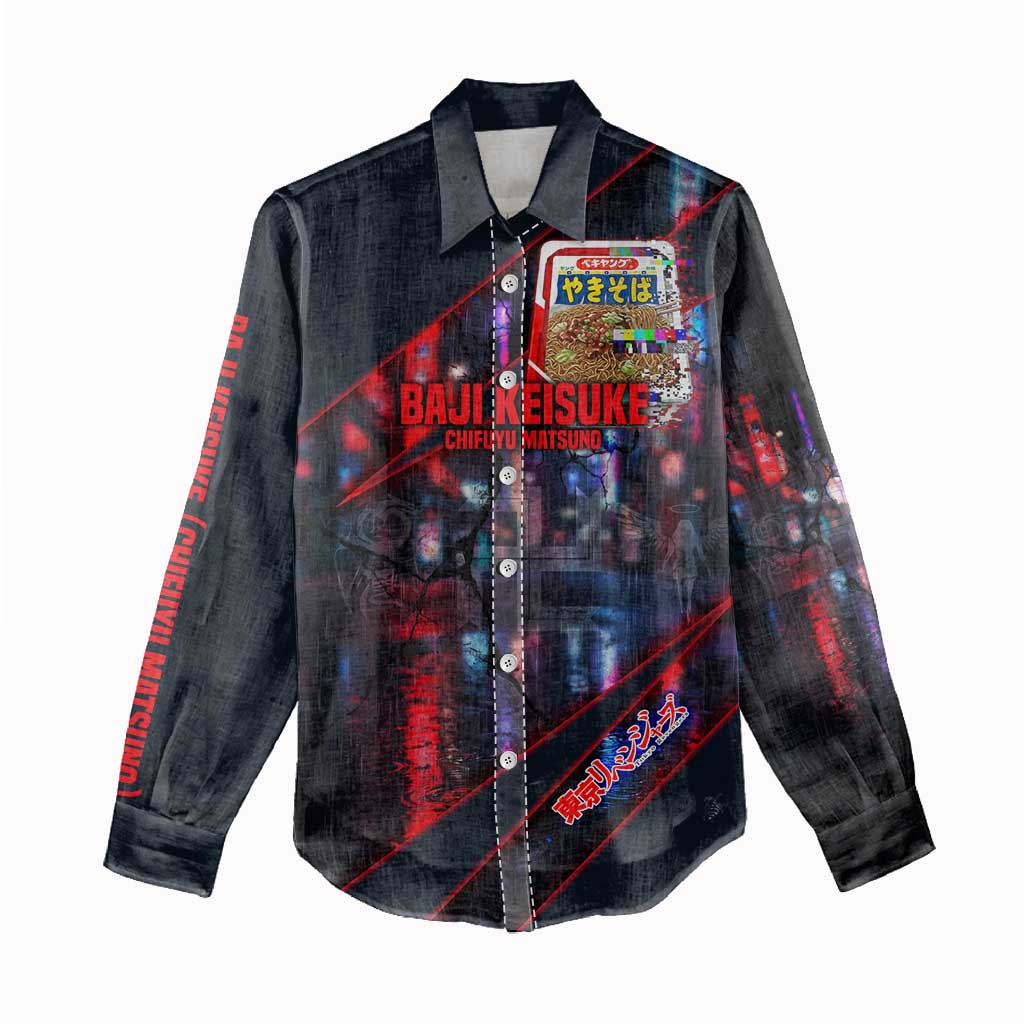 Baji Keisuke Chifuyu Matsuno Women Casual Shirt Dark Neon Street Fight Art Style