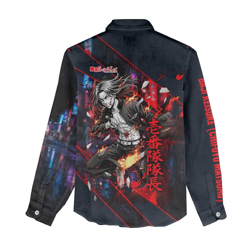 Baji Keisuke Chifuyu Matsuno Women Casual Shirt Dark Neon Street Fight Art Style