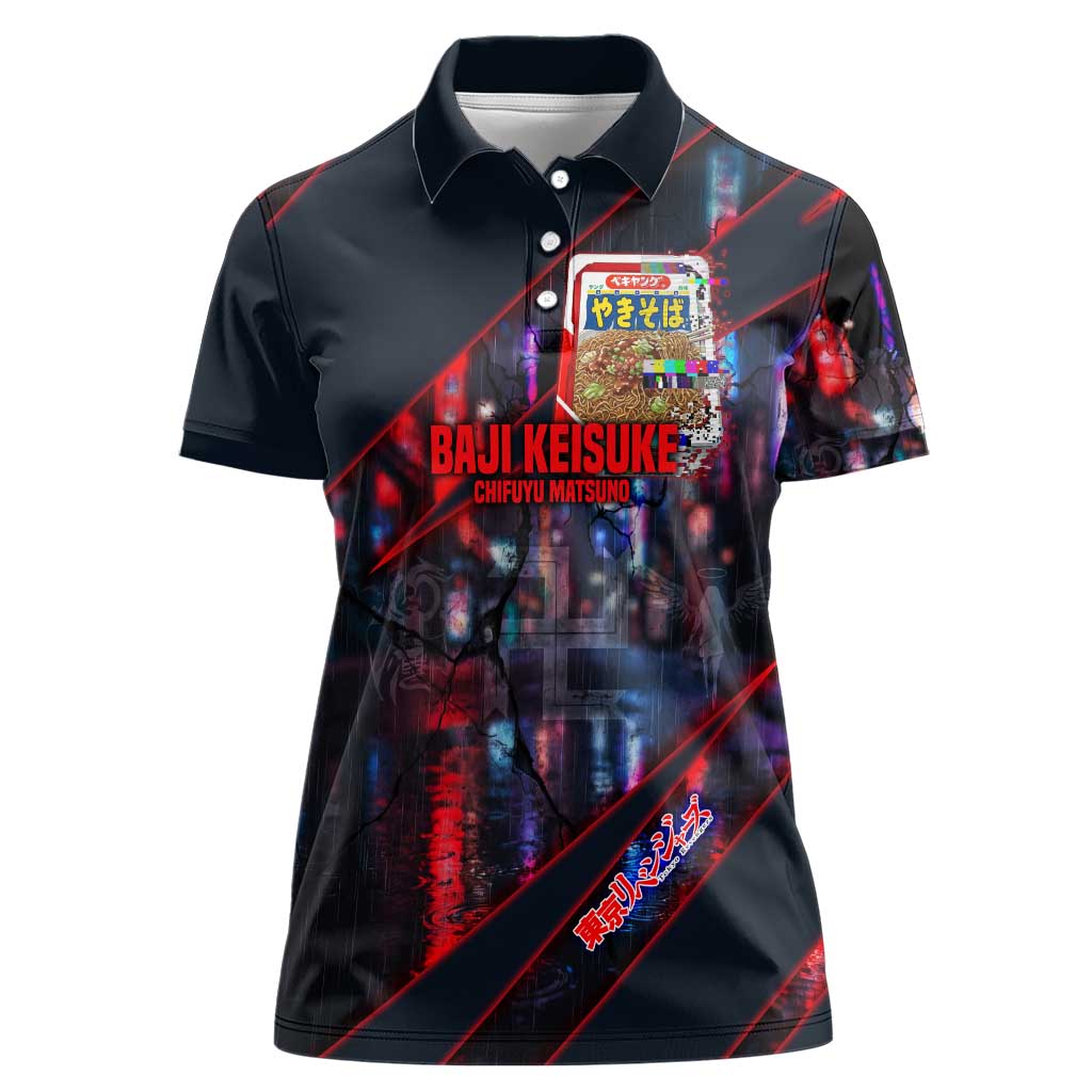 Baji Keisuke Chifuyu Matsuno Women Polo Shirt Dark Neon Street Fight Art Style