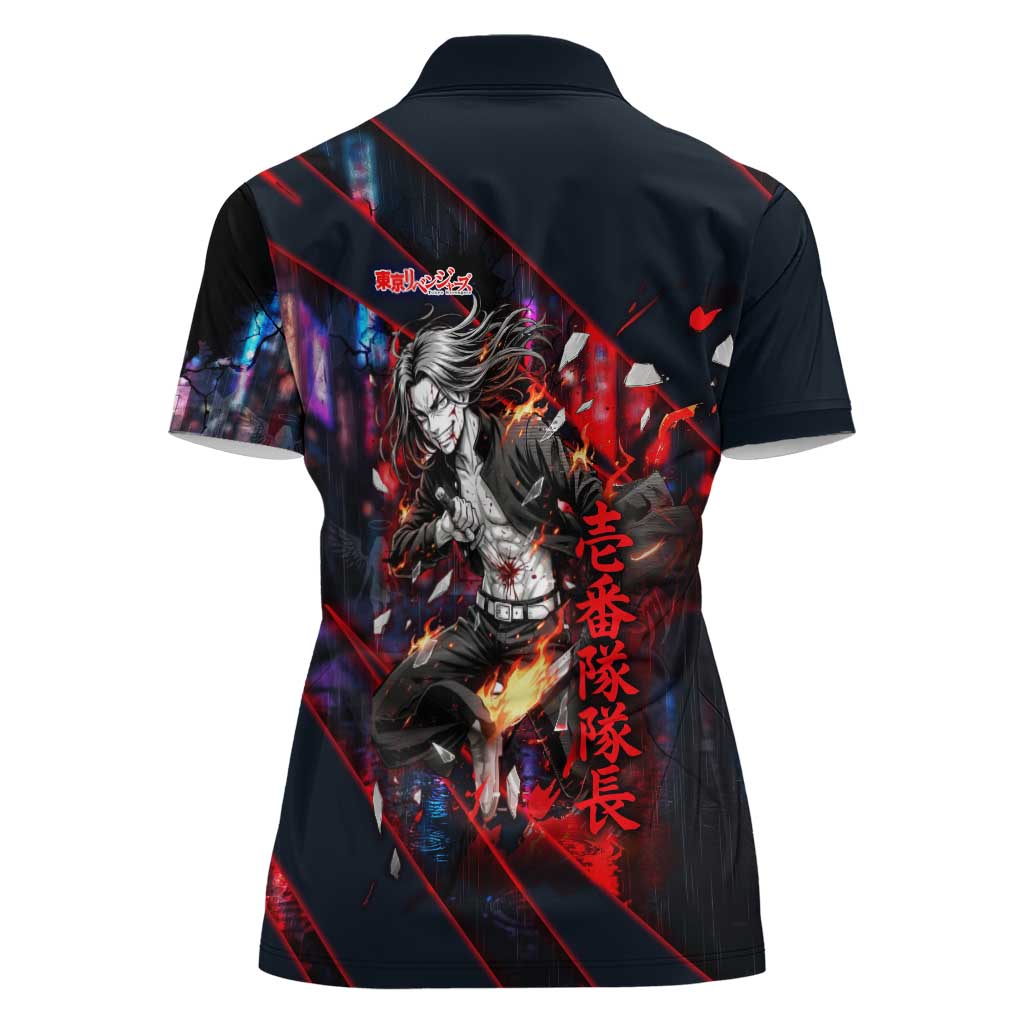 Baji Keisuke Chifuyu Matsuno Women Polo Shirt Dark Neon Street Fight Art Style
