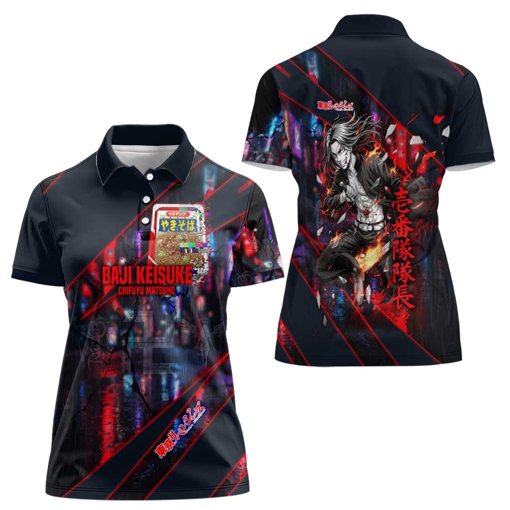 Baji Keisuke Chifuyu Matsuno Women Polo Shirt Dark Neon Street Fight Art Style