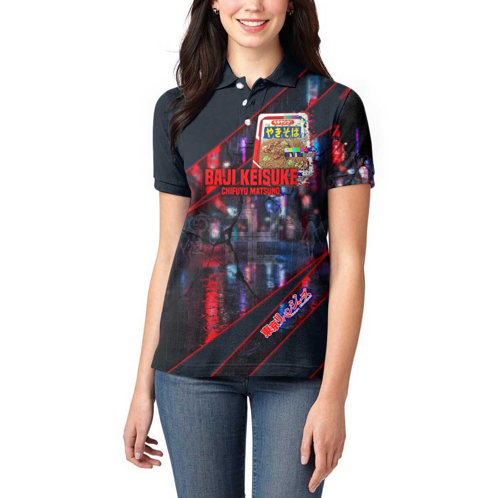 Baji Keisuke Chifuyu Matsuno Women Polo Shirt Dark Neon Street Fight Art Style