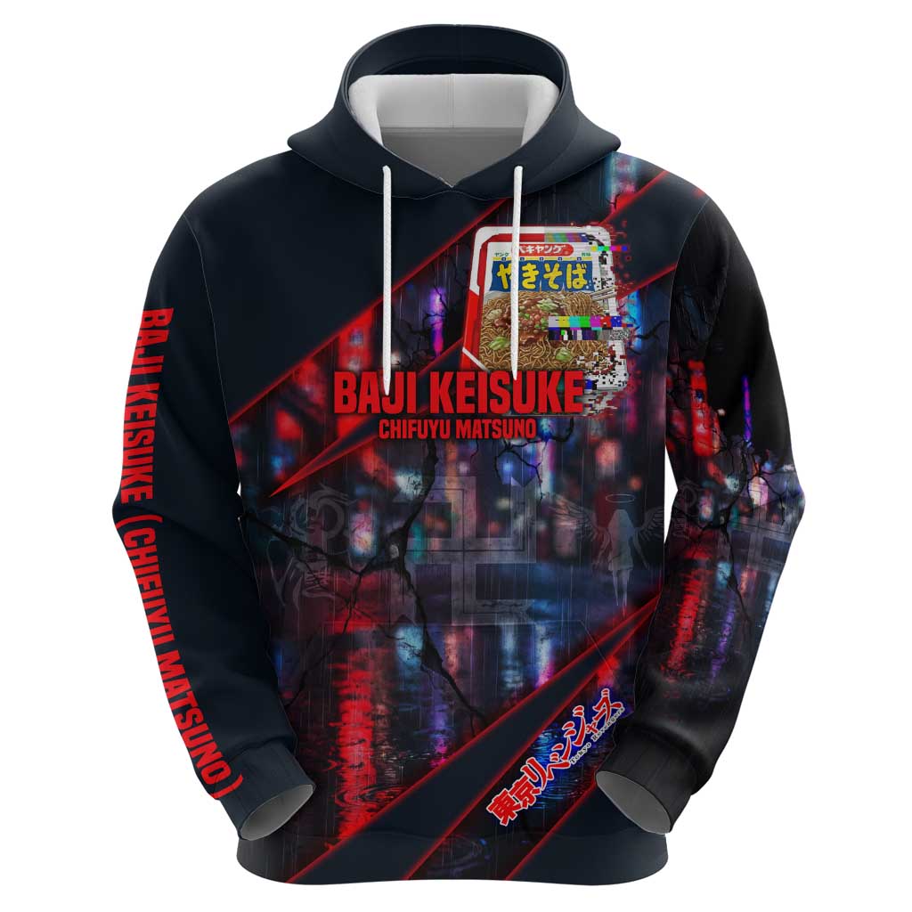 Baji Keisuke Chifuyu Matsuno Zip Hoodie Dark Neon Street Fight Art Style