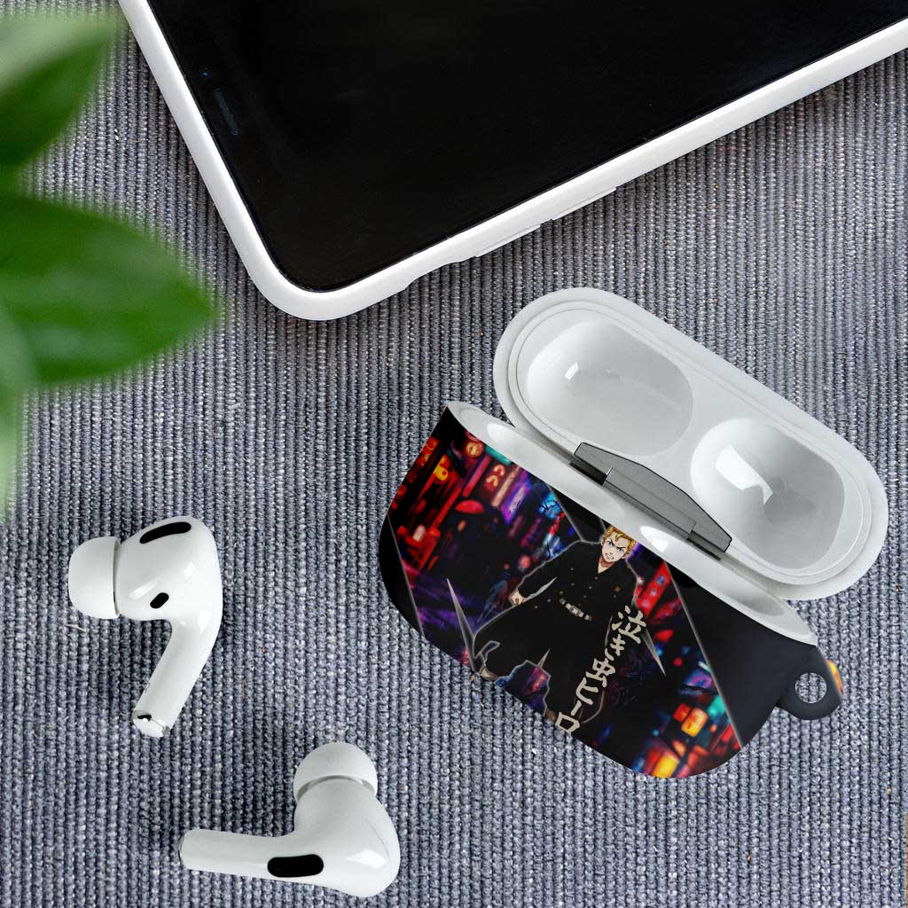 Hanagaki Takemichi Naoto AirPods Case Neon Time-Travel Urban Art Style