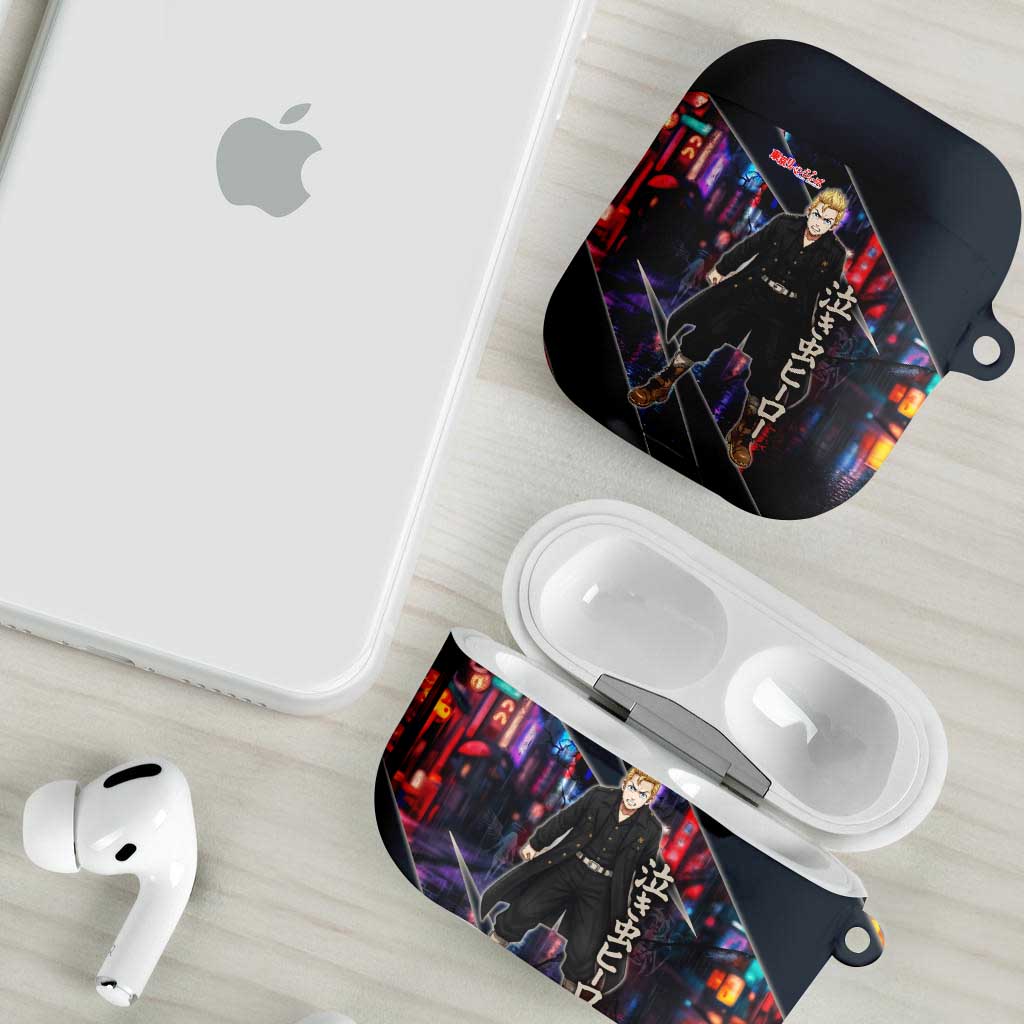 Hanagaki Takemichi Naoto AirPods Case Neon Time-Travel Urban Art Style