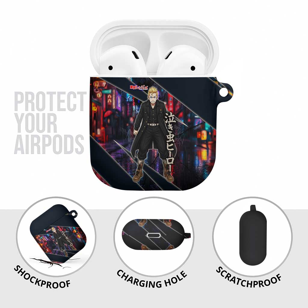 Hanagaki Takemichi Naoto AirPods Case Neon Time-Travel Urban Art Style
