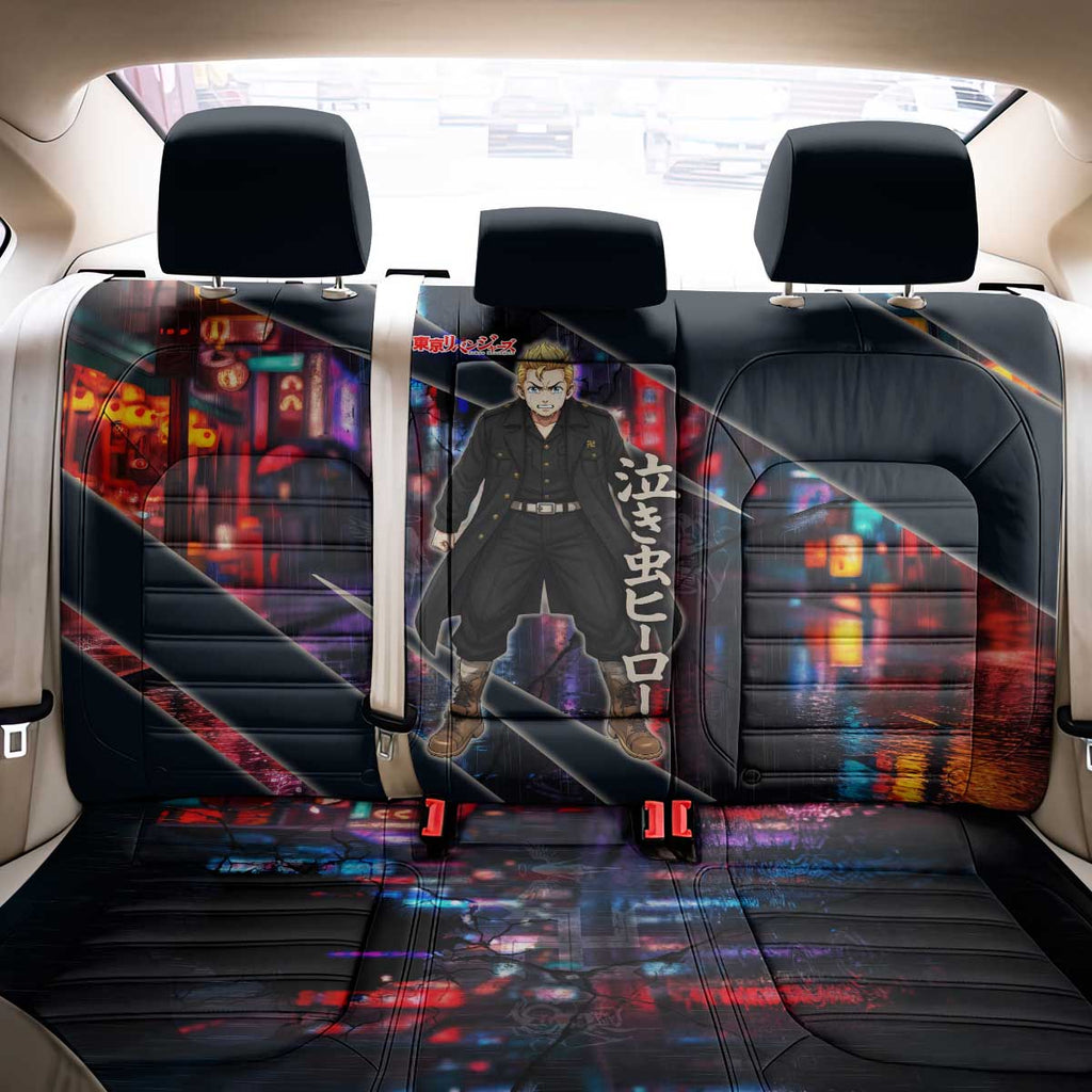 Hanagaki Takemichi Naoto Back Car Seat Cover Neon Time-Travel Urban Art Style