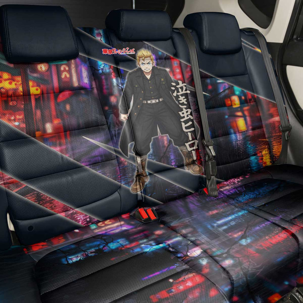 Hanagaki Takemichi Naoto Back Car Seat Cover Neon Time-Travel Urban Art Style