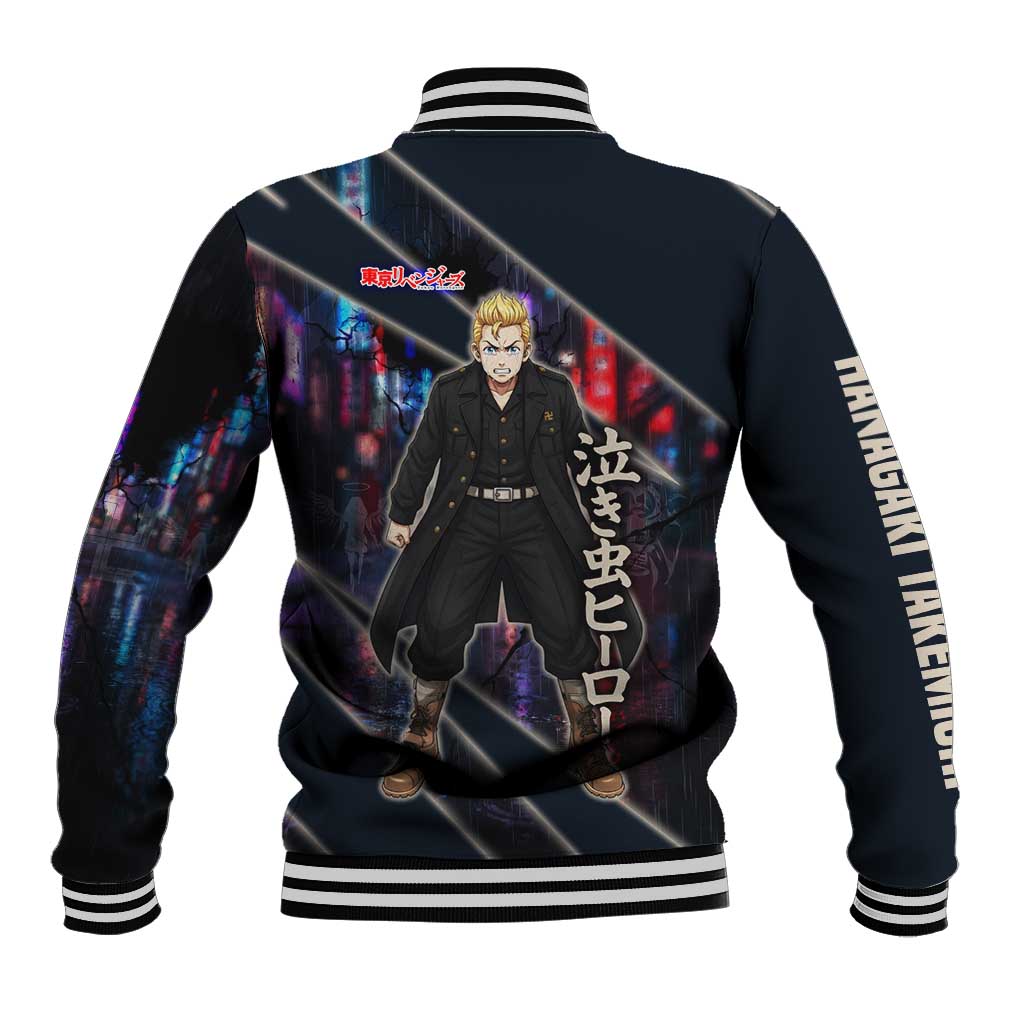 Hanagaki Takemichi Naoto Baseball Jacket Neon Time-Travel Urban Art Style