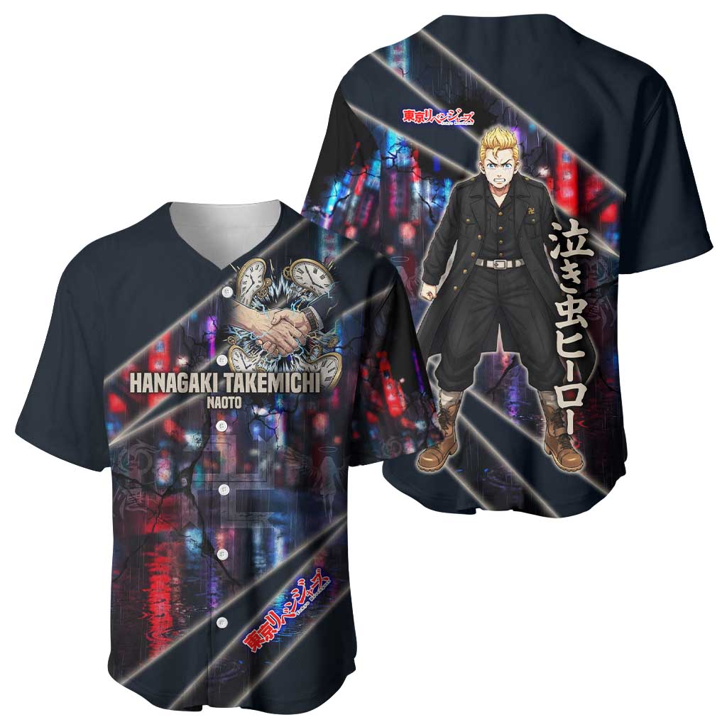 Hanagaki Takemichi Naoto Baseball Jersey Neon Time-Travel Urban Art Style