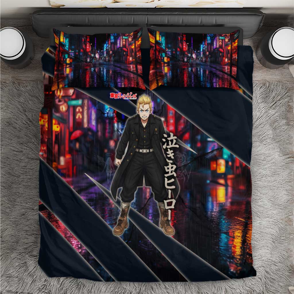 Hanagaki Takemichi Naoto Bedding Set Neon Time-Travel Urban Art Style