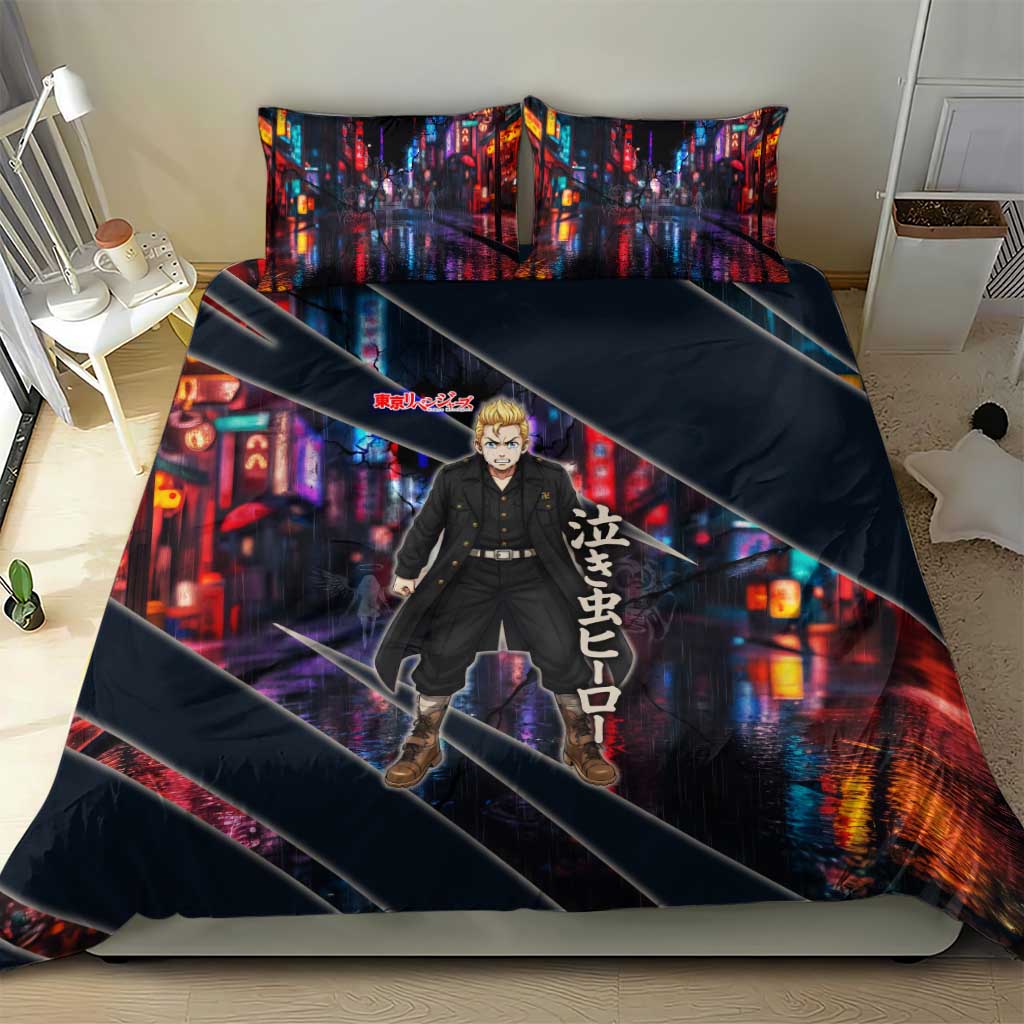 Hanagaki Takemichi Naoto Bedding Set Neon Time-Travel Urban Art Style