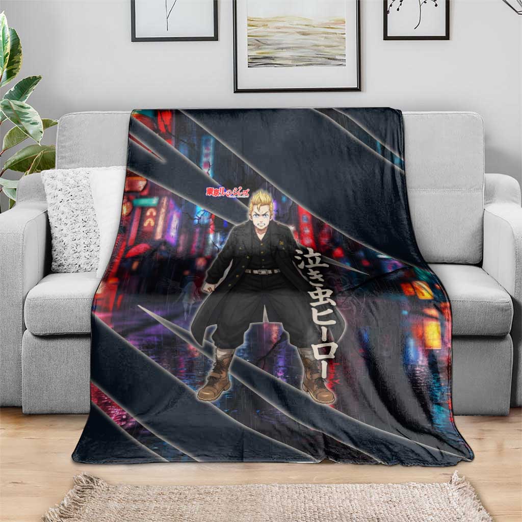 Hanagaki Takemichi Naoto Blanket Neon Time-Travel Urban Art Style