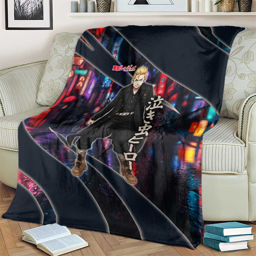 Hanagaki Takemichi Naoto Blanket Neon Time-Travel Urban Art Style