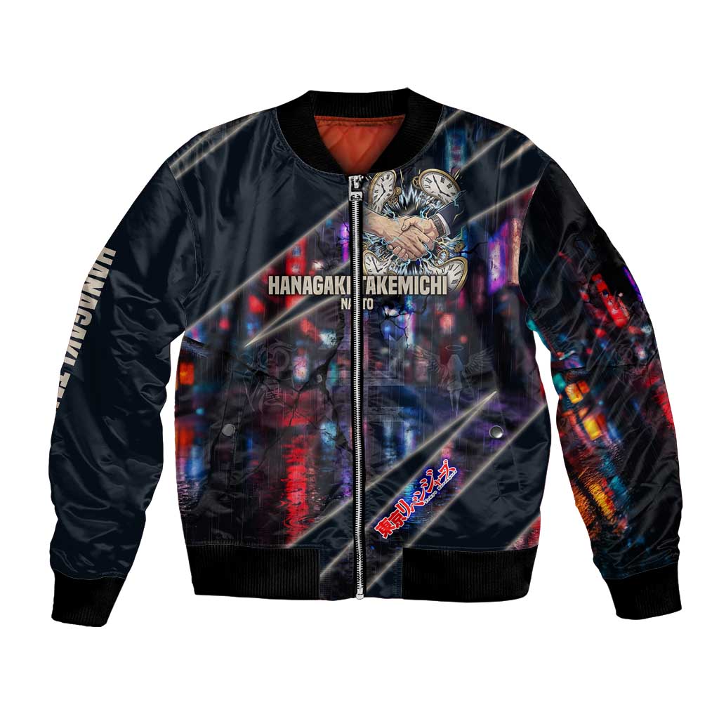 Hanagaki Takemichi Naoto Bomber Jacket Neon Time-Travel Urban Art Style
