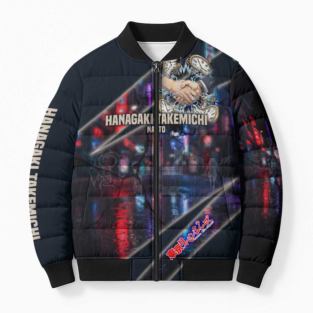 Hanagaki Takemichi Naoto Bomber Puffer Jacket Neon Time-Travel Urban Art Style
