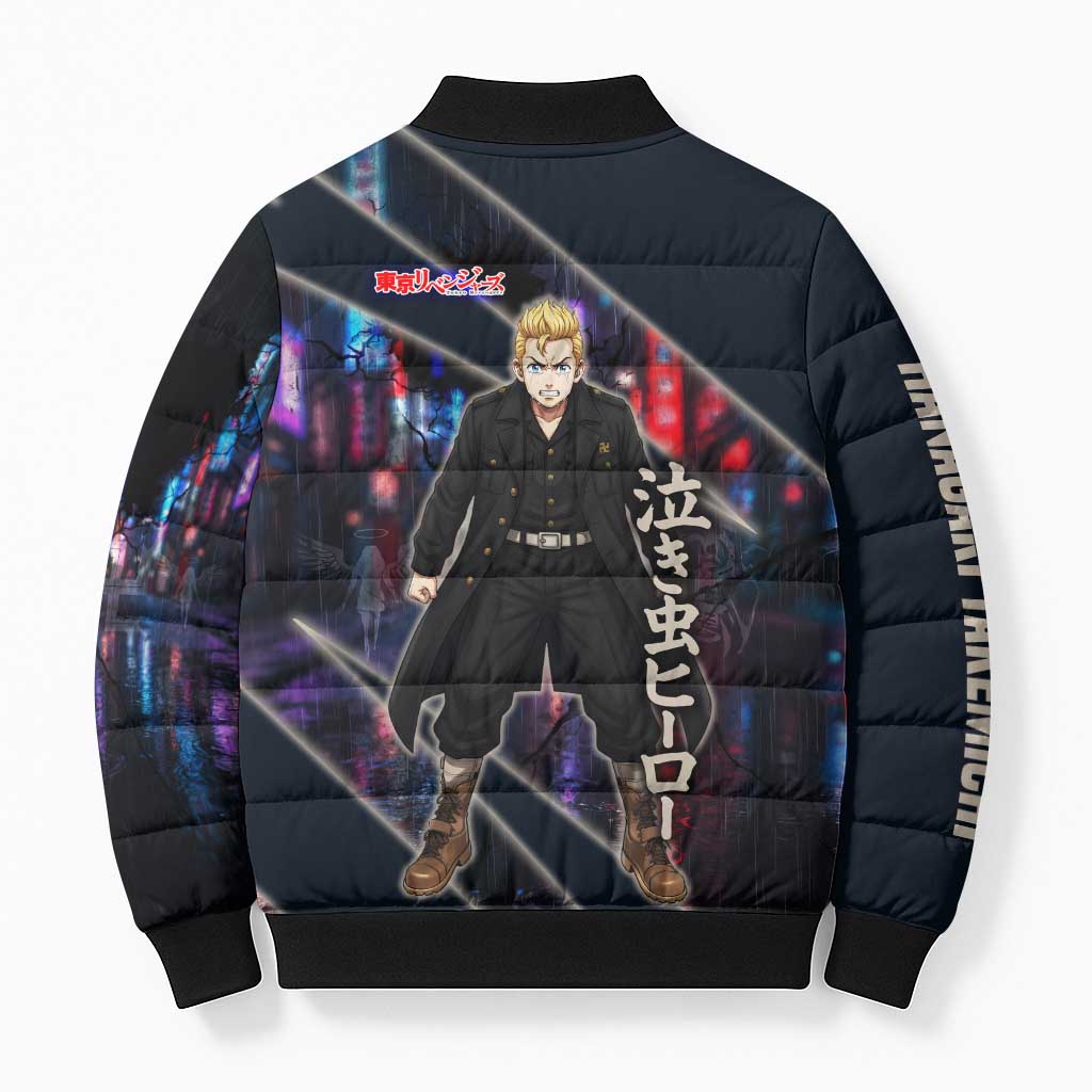 Hanagaki Takemichi Naoto Bomber Puffer Jacket Neon Time-Travel Urban Art Style