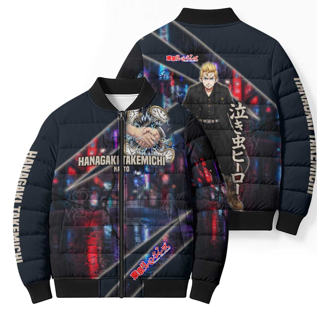 Hanagaki Takemichi Naoto Bomber Puffer Jacket Neon Time-Travel Urban Art Style