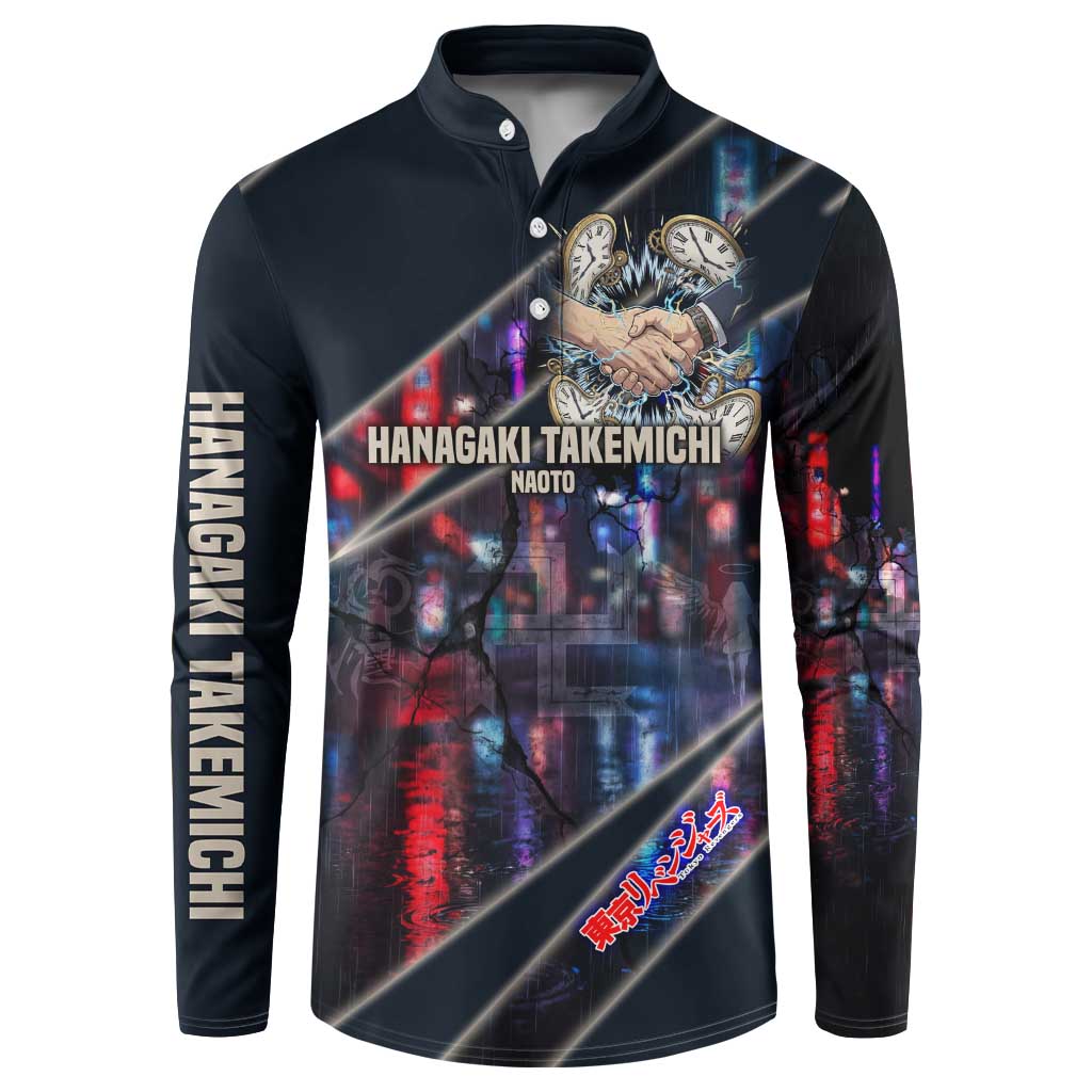 Hanagaki Takemichi Naoto Button Sweatshirt Neon Time-Travel Urban Art Style