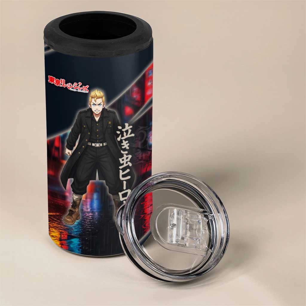Hanagaki Takemichi Naoto 4 in 1 Can Cooler Tumbler Neon Time-Travel Urban Art Style
