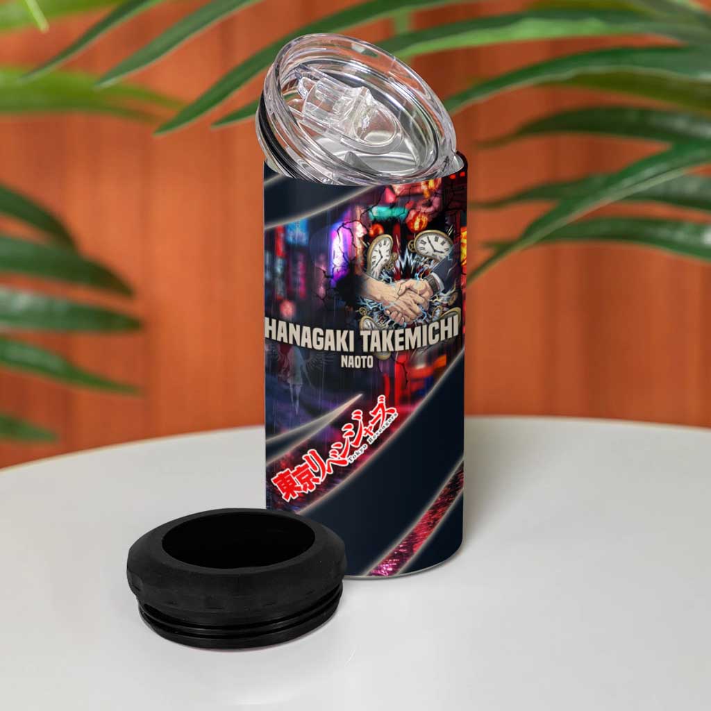 Hanagaki Takemichi Naoto 4 in 1 Can Cooler Tumbler Neon Time-Travel Urban Art Style