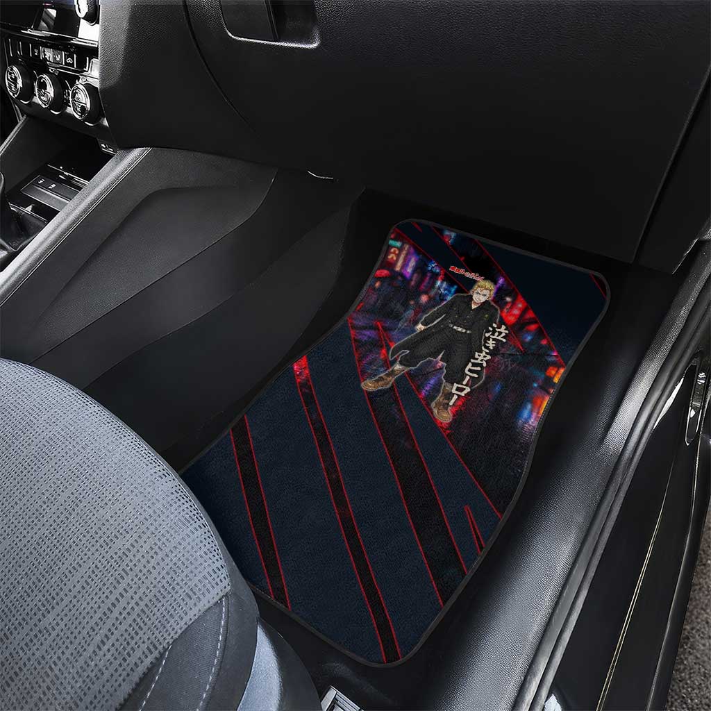 Hanagaki Takemichi Naoto Car Mats Neon Time-Travel Urban Art Style