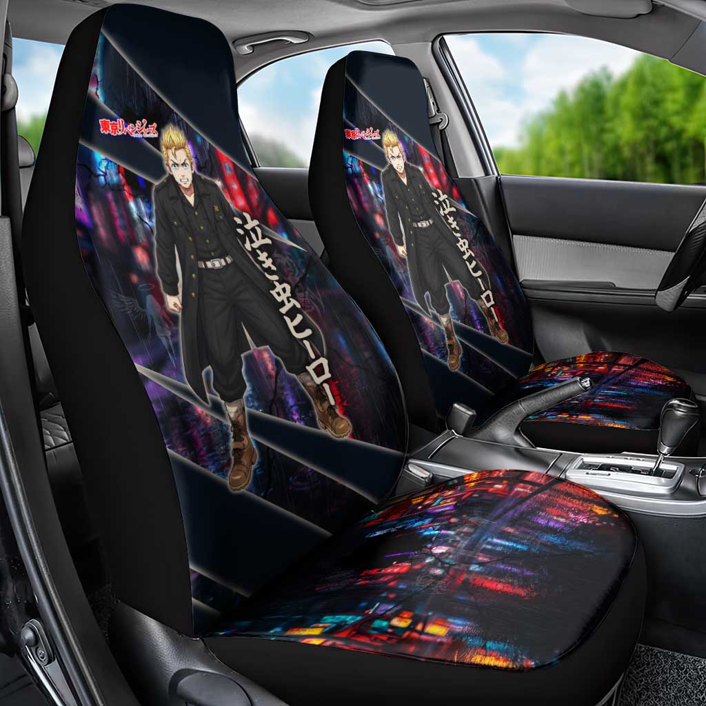 Hanagaki Takemichi Naoto Car Seat Cover Neon Time-Travel Urban Art Style