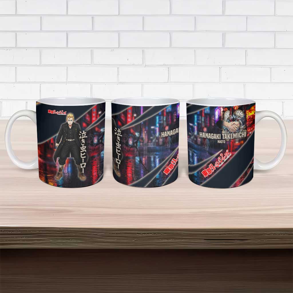 Hanagaki Takemichi Naoto Ceramic Mug Neon Time-Travel Urban Art Style