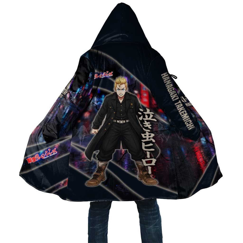 Hanagaki Takemichi Naoto Cloak Neon Time-Travel Urban Art Style