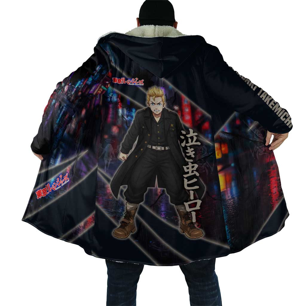 Hanagaki Takemichi Naoto Cloak Neon Time-Travel Urban Art Style