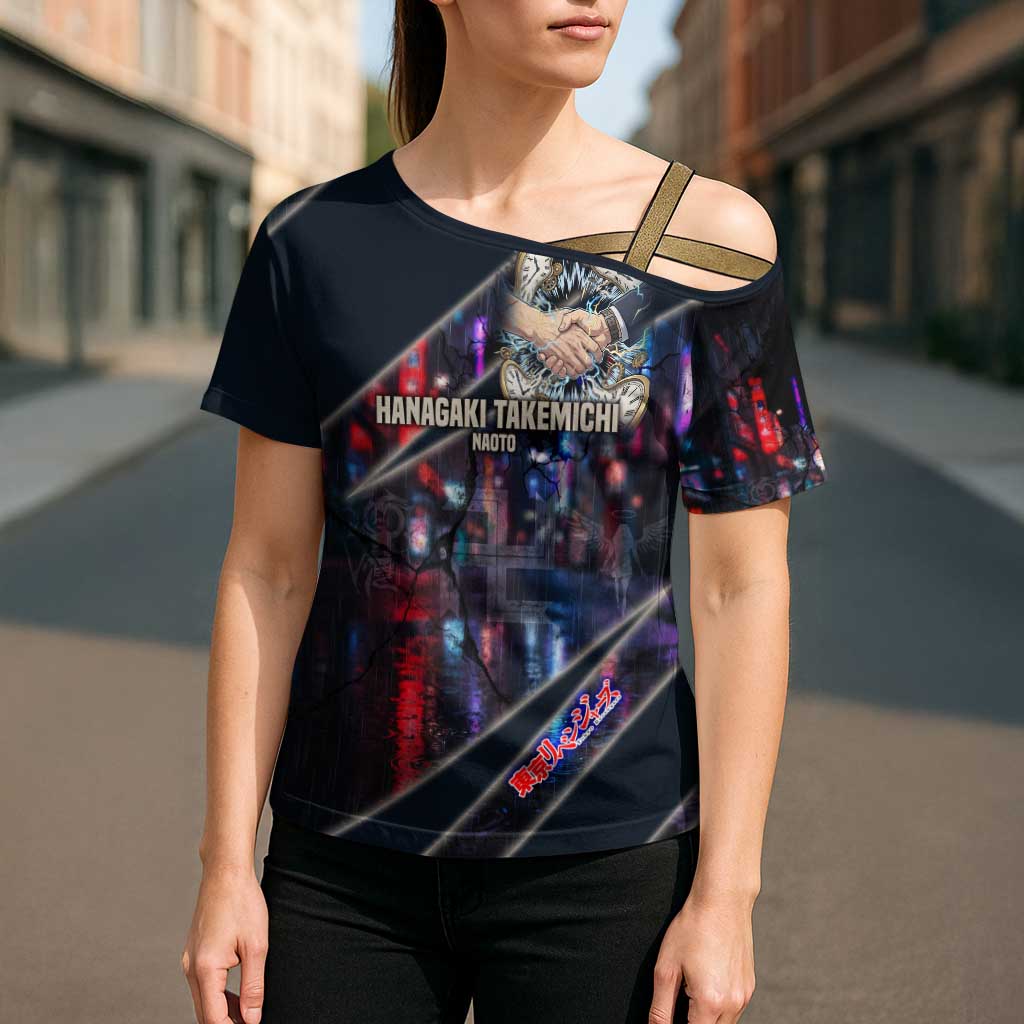 Hanagaki Takemichi Naoto Cross Shoulder Shirt Neon Time-Travel Urban Art Style