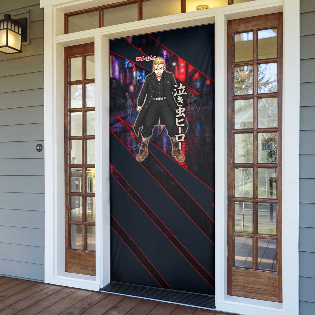 Hanagaki Takemichi Naoto Door Cover Neon Time-Travel Urban Art Style
