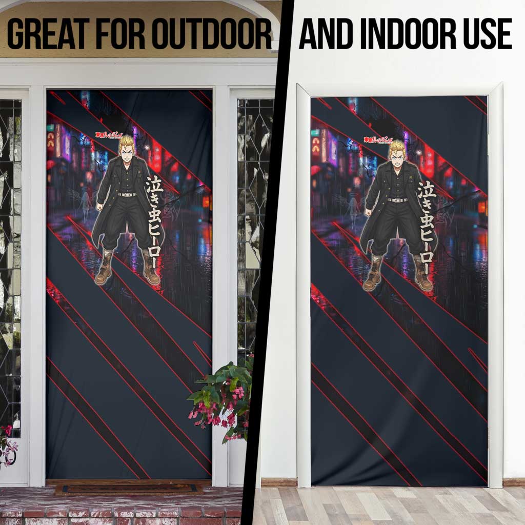 Hanagaki Takemichi Naoto Door Cover Neon Time-Travel Urban Art Style