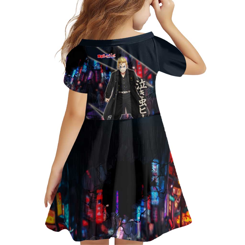 Hanagaki Takemichi Naoto Family Matching Off The Shoulder Long Sleeve Dress and Hawaiian Shirt Neon Time-Travel Urban Art Style