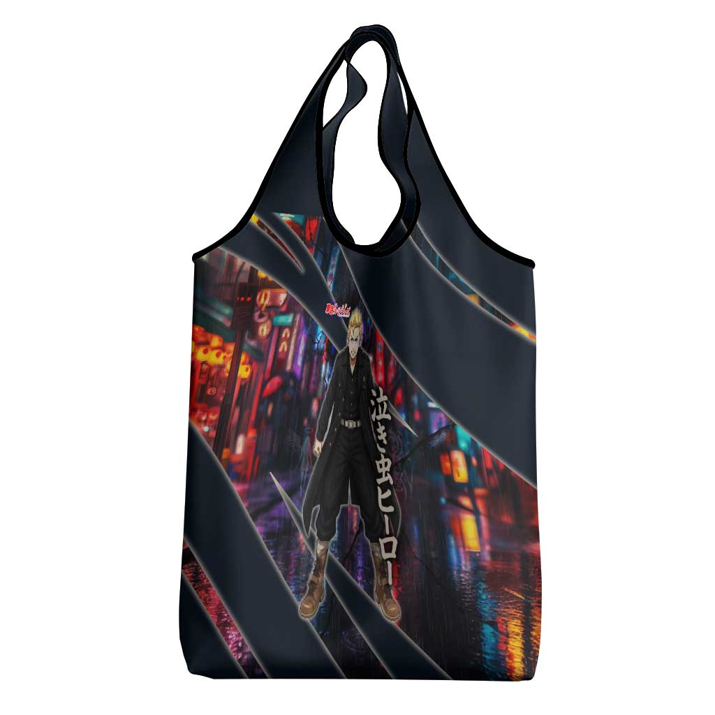 Hanagaki Takemichi Naoto Grocery Bag Neon Time-Travel Urban Art Style