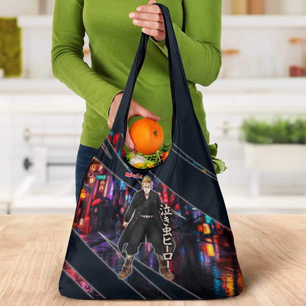 Hanagaki Takemichi Naoto Grocery Bag Neon Time-Travel Urban Art Style