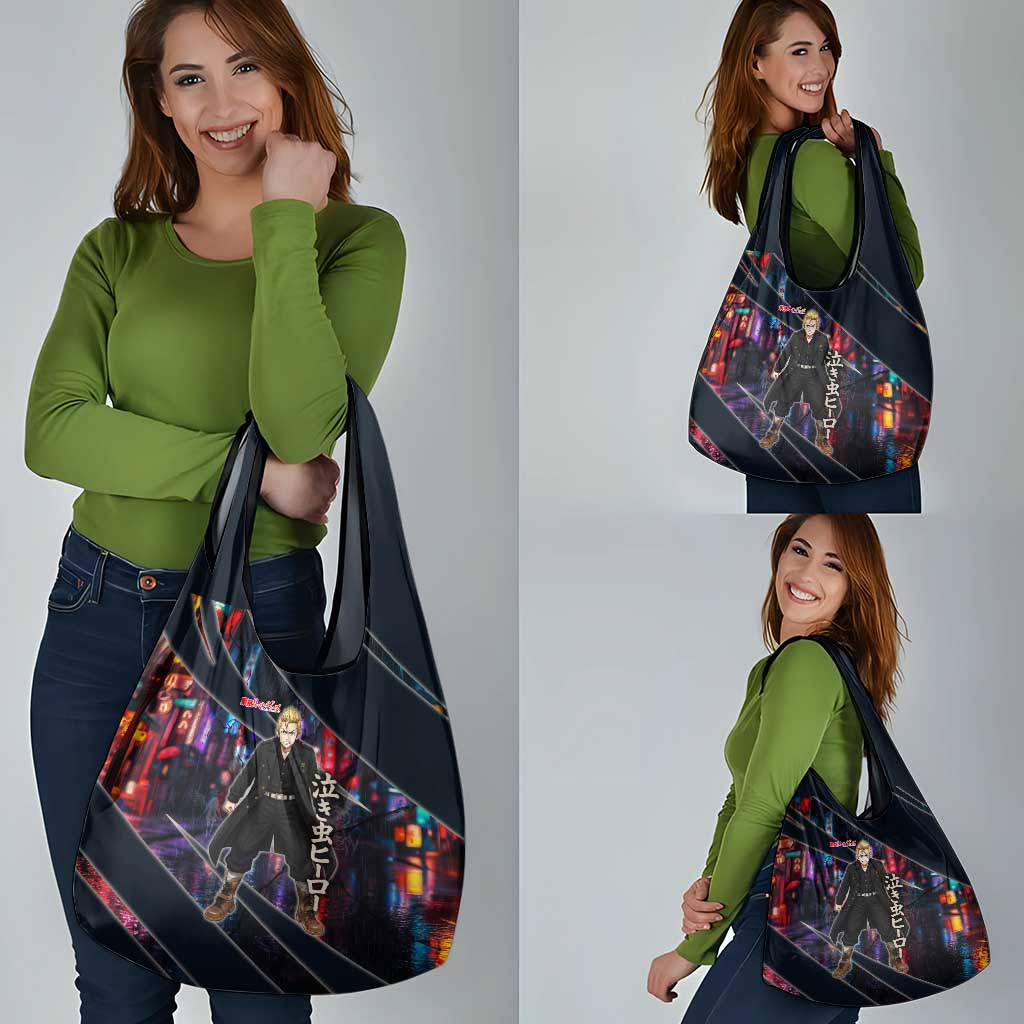 Hanagaki Takemichi Naoto Grocery Bag Neon Time-Travel Urban Art Style