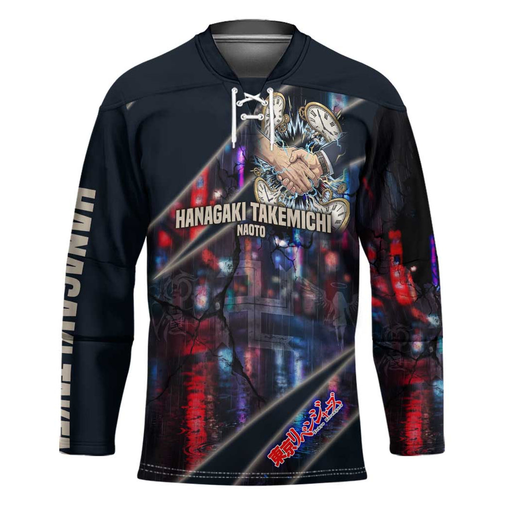 Hanagaki Takemichi Naoto Hockey Jersey Neon Time-Travel Urban Art Style