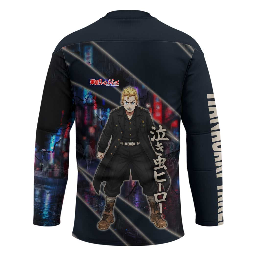 Hanagaki Takemichi Naoto Hockey Jersey Neon Time-Travel Urban Art Style