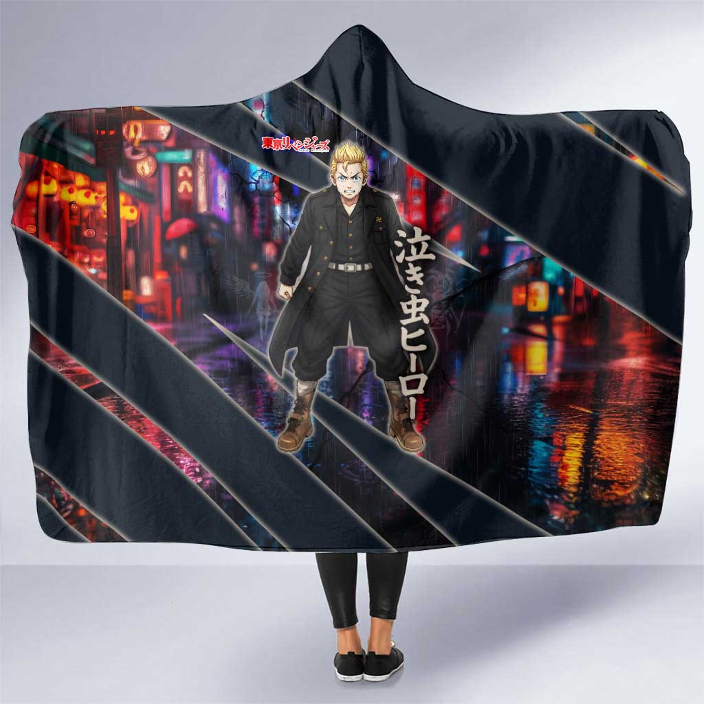 Hanagaki Takemichi Naoto Hooded Blanket Neon Time-Travel Urban Art Style