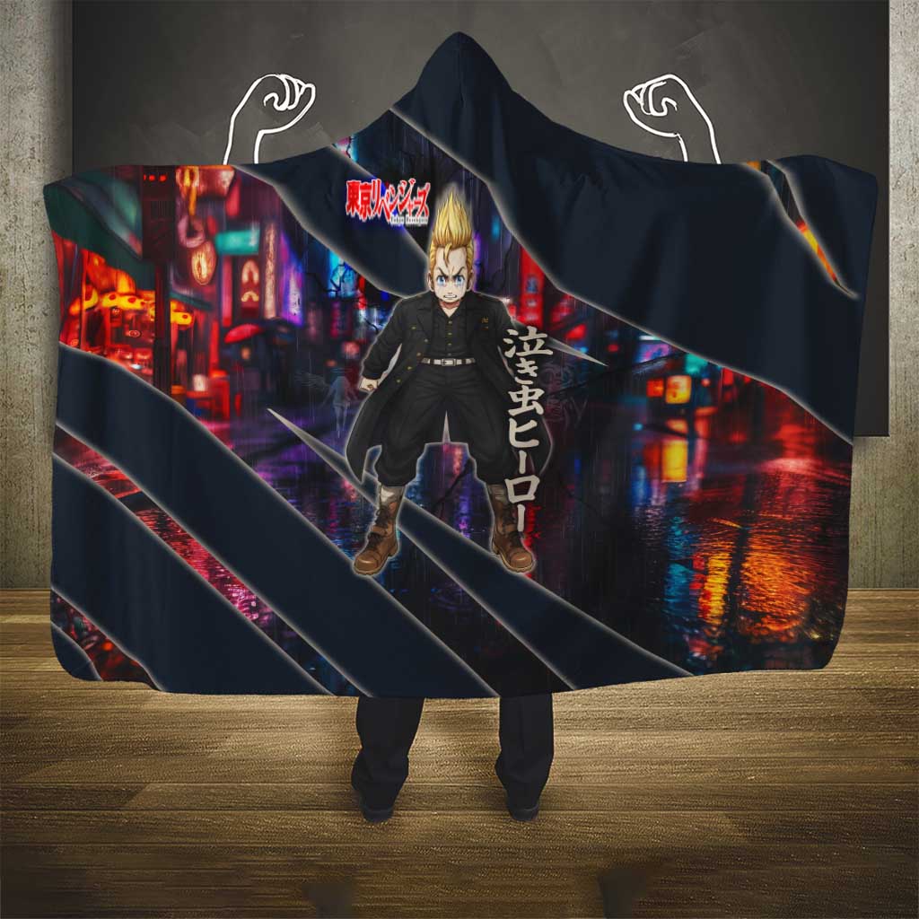 Hanagaki Takemichi Naoto Hooded Blanket Neon Time-Travel Urban Art Style