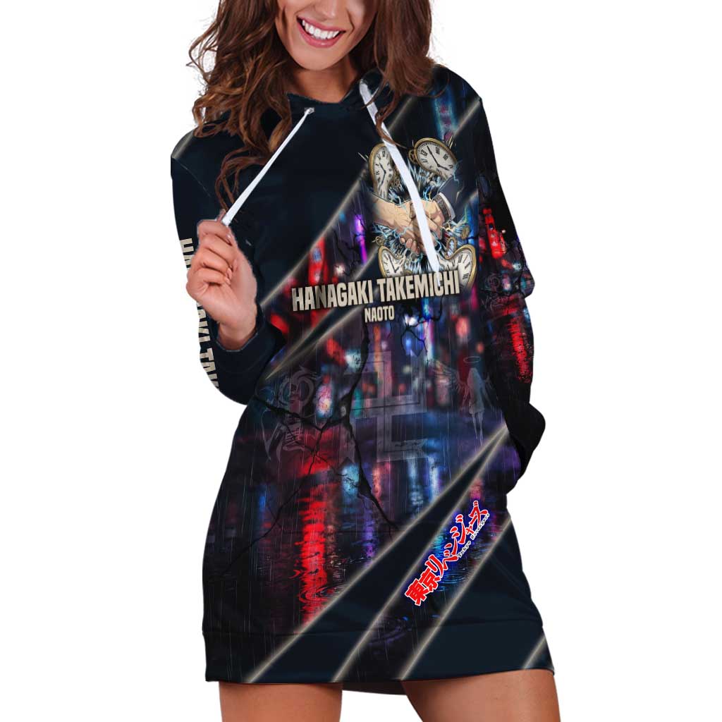 Hanagaki Takemichi Naoto Hoodie Dress Neon Time-Travel Urban Art Style