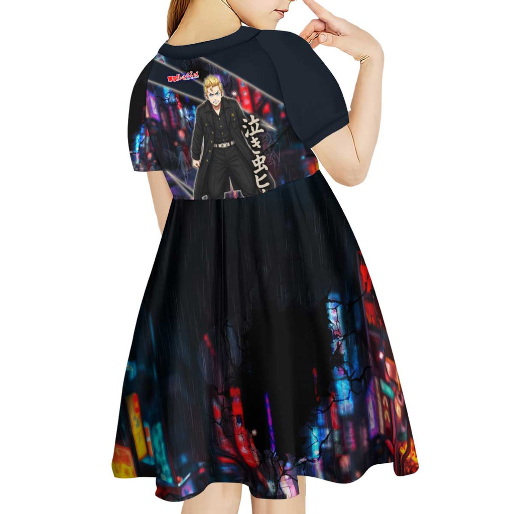 Hanagaki Takemichi Naoto Kid Short Sleeve Dress Neon Time-Travel Urban Art Style