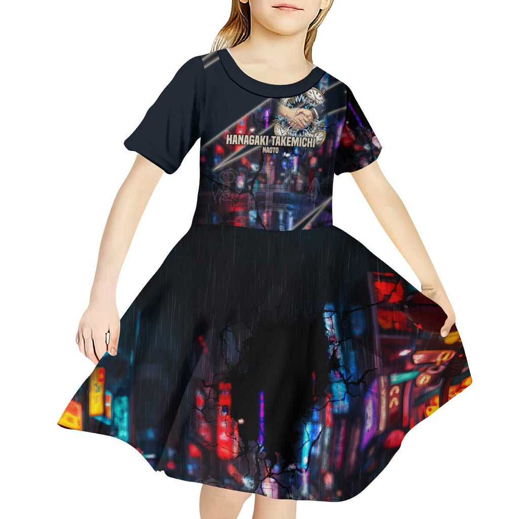 Hanagaki Takemichi Naoto Kid Short Sleeve Dress Neon Time-Travel Urban Art Style