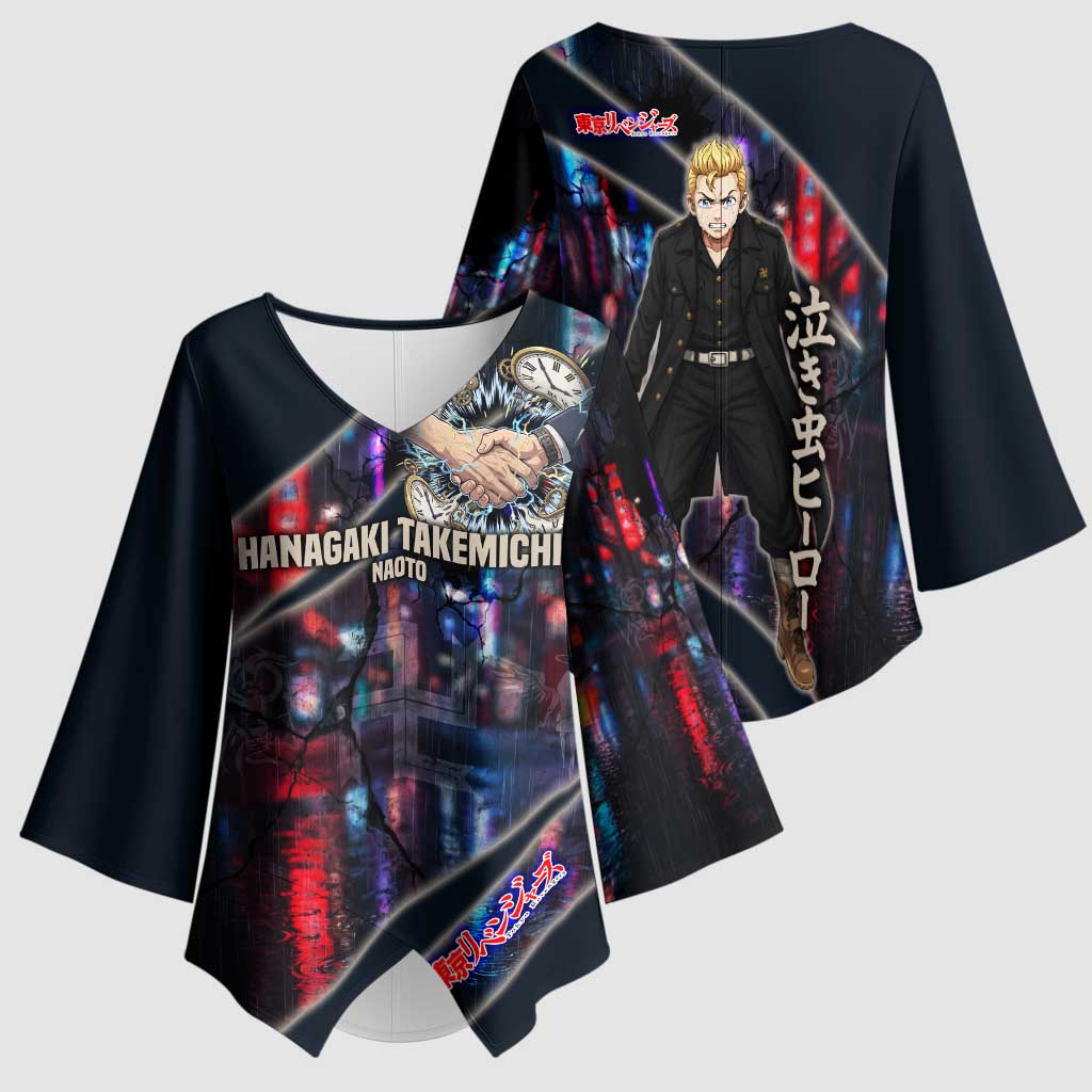 Hanagaki Takemichi Naoto Kimono Sleeve Blouse Neon Time-Travel Urban Art Style