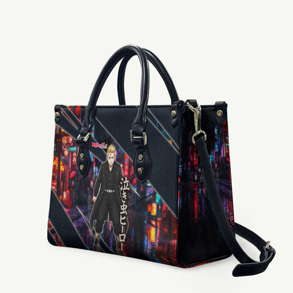 Hanagaki Takemichi Naoto Leather Bag Neon Time-Travel Urban Art Style