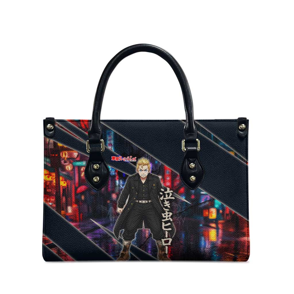 Hanagaki Takemichi Naoto Leather Bag Neon Time-Travel Urban Art Style