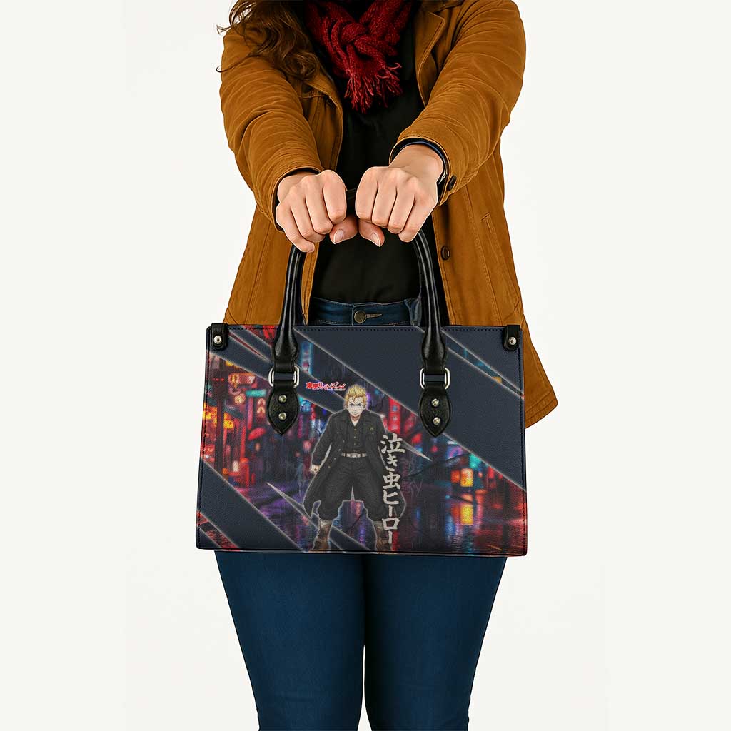 Hanagaki Takemichi Naoto Leather Bag Neon Time-Travel Urban Art Style
