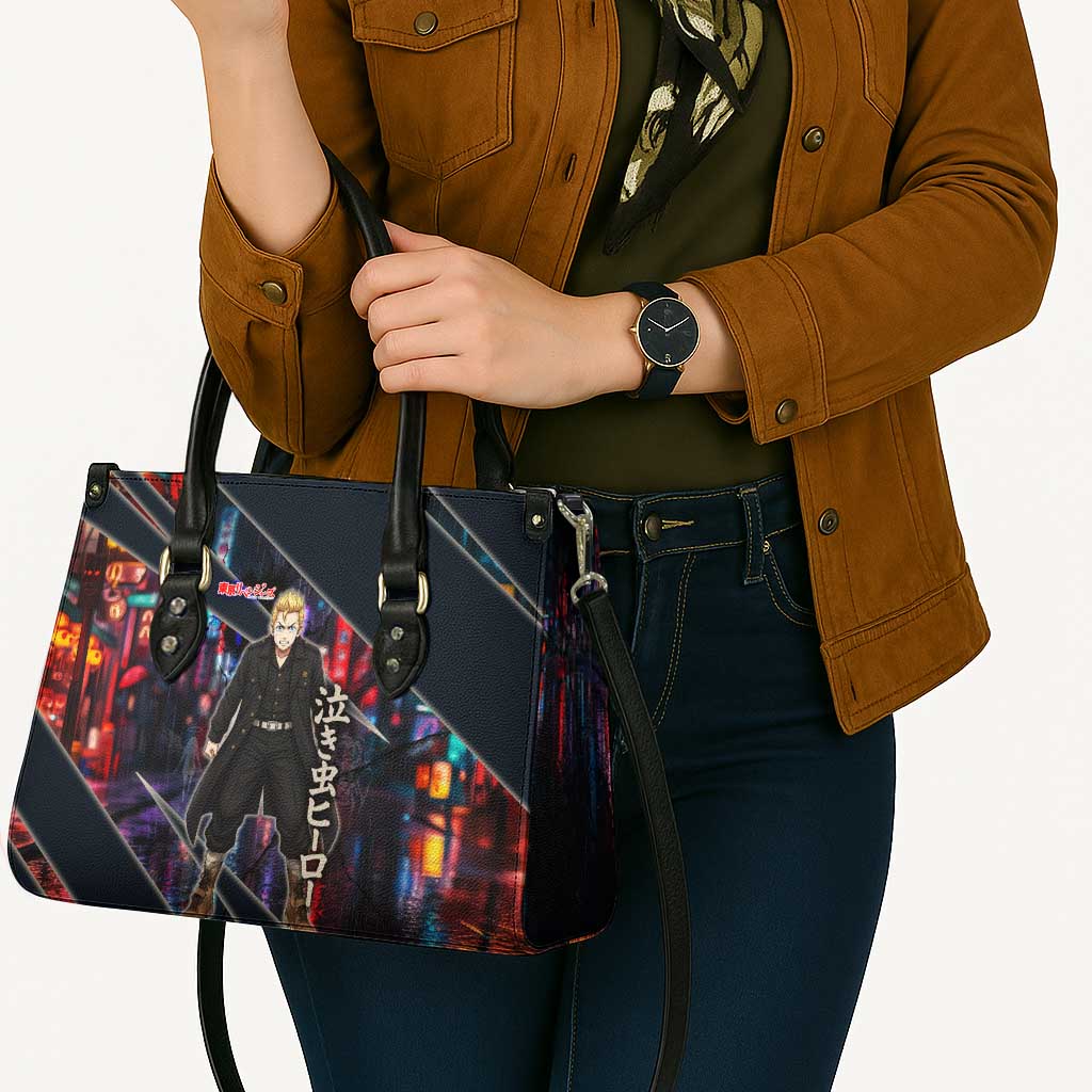 Hanagaki Takemichi Naoto Leather Bag Neon Time-Travel Urban Art Style