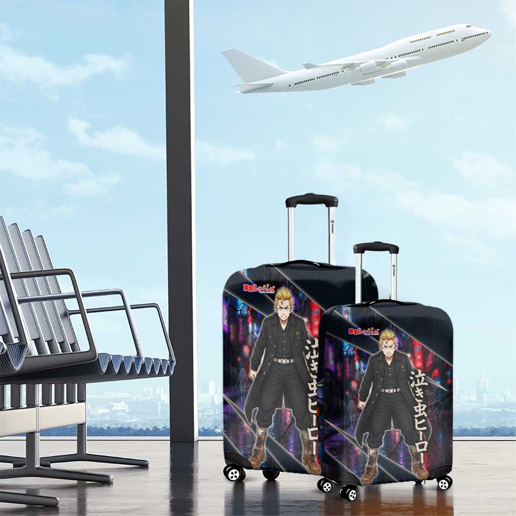 Hanagaki Takemichi Naoto Luggage Cover Neon Time-Travel Urban Art Style